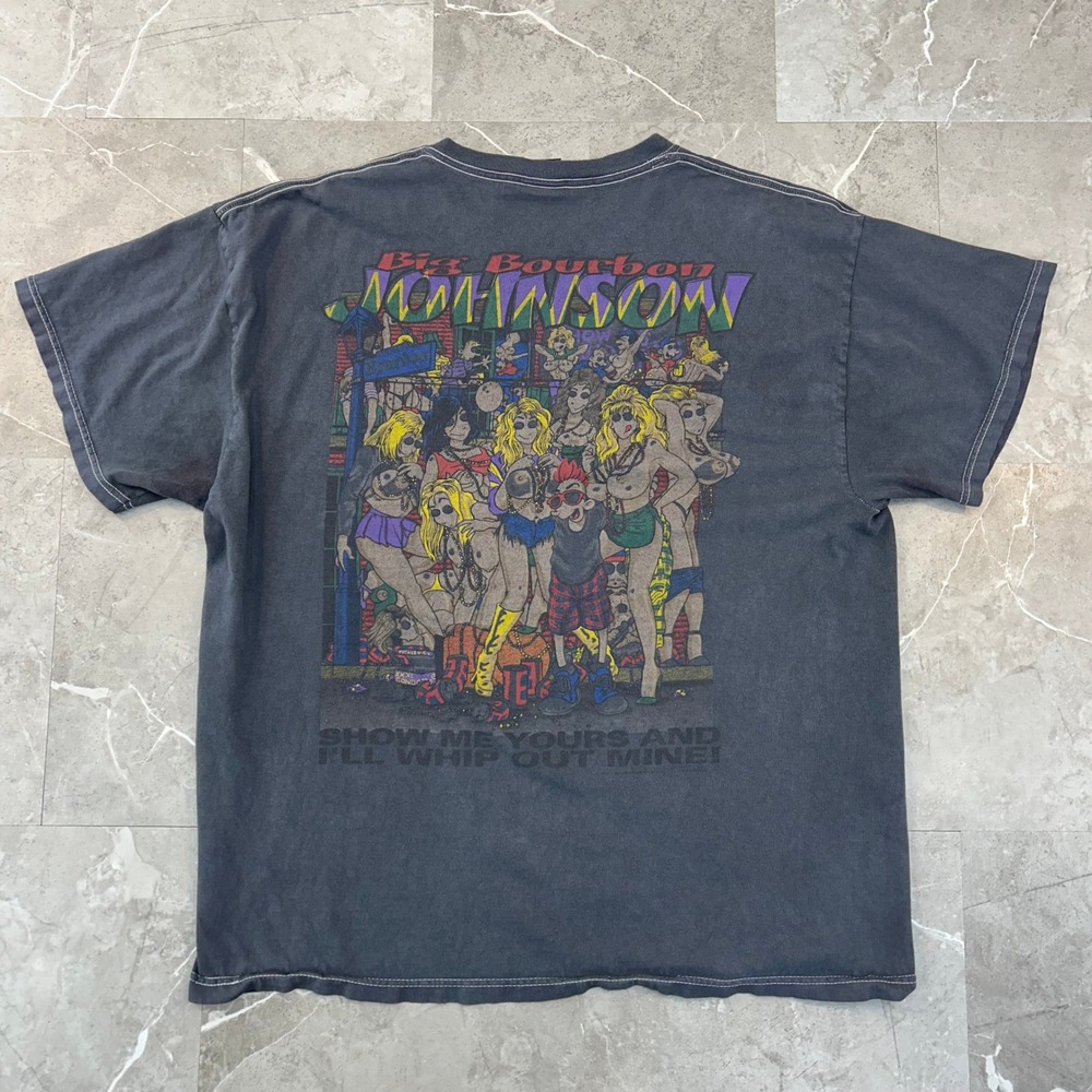 Vintage Big Johnson Bourbon Graphic Tee Mens XL Funny Saying Crude Humor Shirt